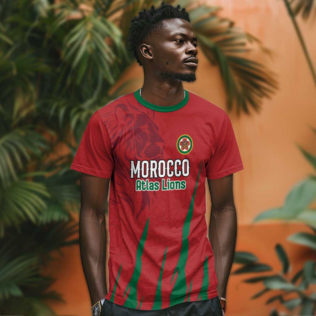 Custom Morocco Football T shirt Atlas Lions Road To Champion - African Pride