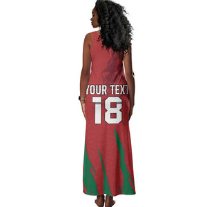 Custom Morocco Football Tank Maxi Dress Atlas Lions Road To Champion - African Pride