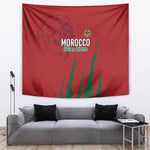 Morocco Football Tapestry Atlas Lions Road To Champion - African Pride
