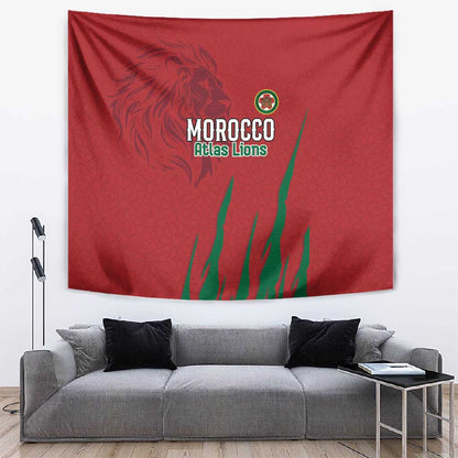 Morocco Football Tapestry Atlas Lions Road To Champion - African Pride