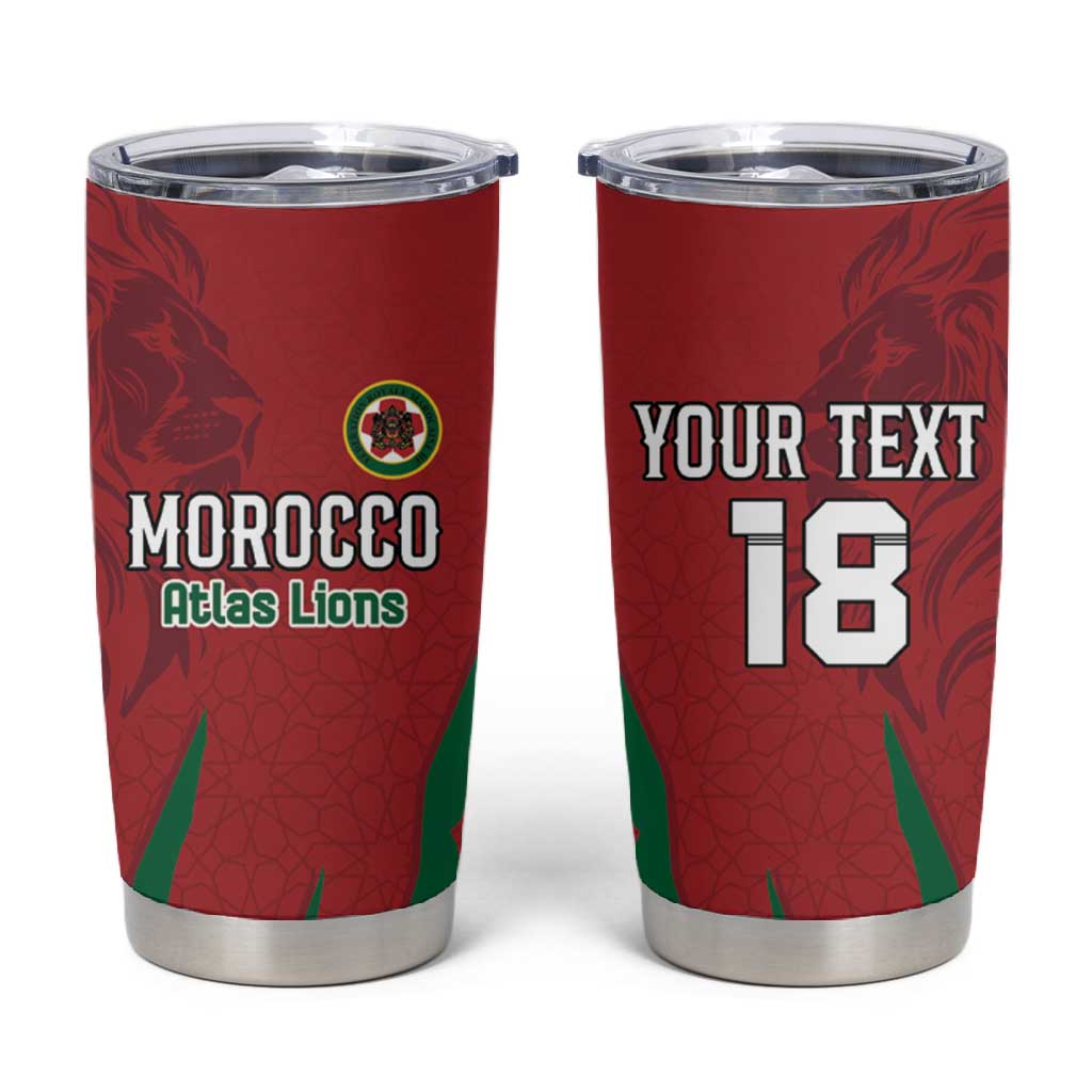 Custom Morocco Football Tumbler Cup Atlas Lions Road To Champion - African Pride