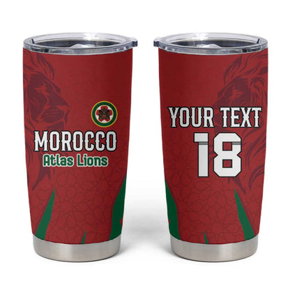 Custom Morocco Football Tumbler Cup Atlas Lions Road To Champion - African Pride