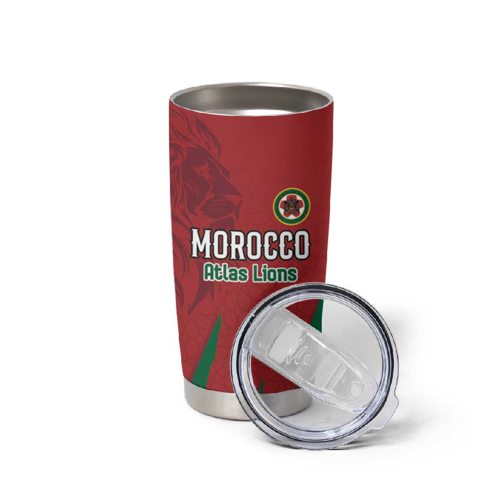 Custom Morocco Football Tumbler Cup Atlas Lions Road To Champion - African Pride