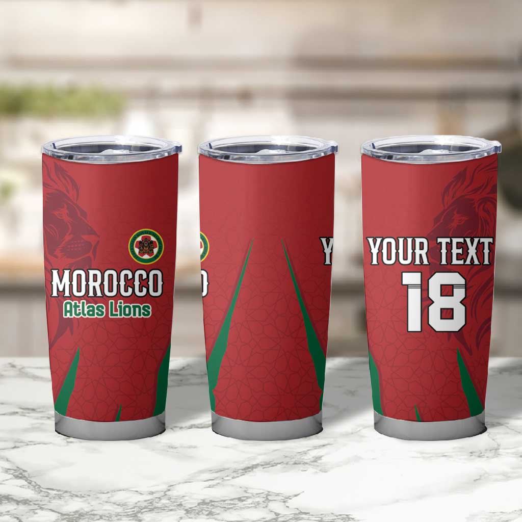 Custom Morocco Football Tumbler Cup Atlas Lions Road To Champion - African Pride