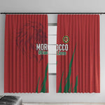 Morocco Football Window Curtain Atlas Lions Road To Champion - African Pride