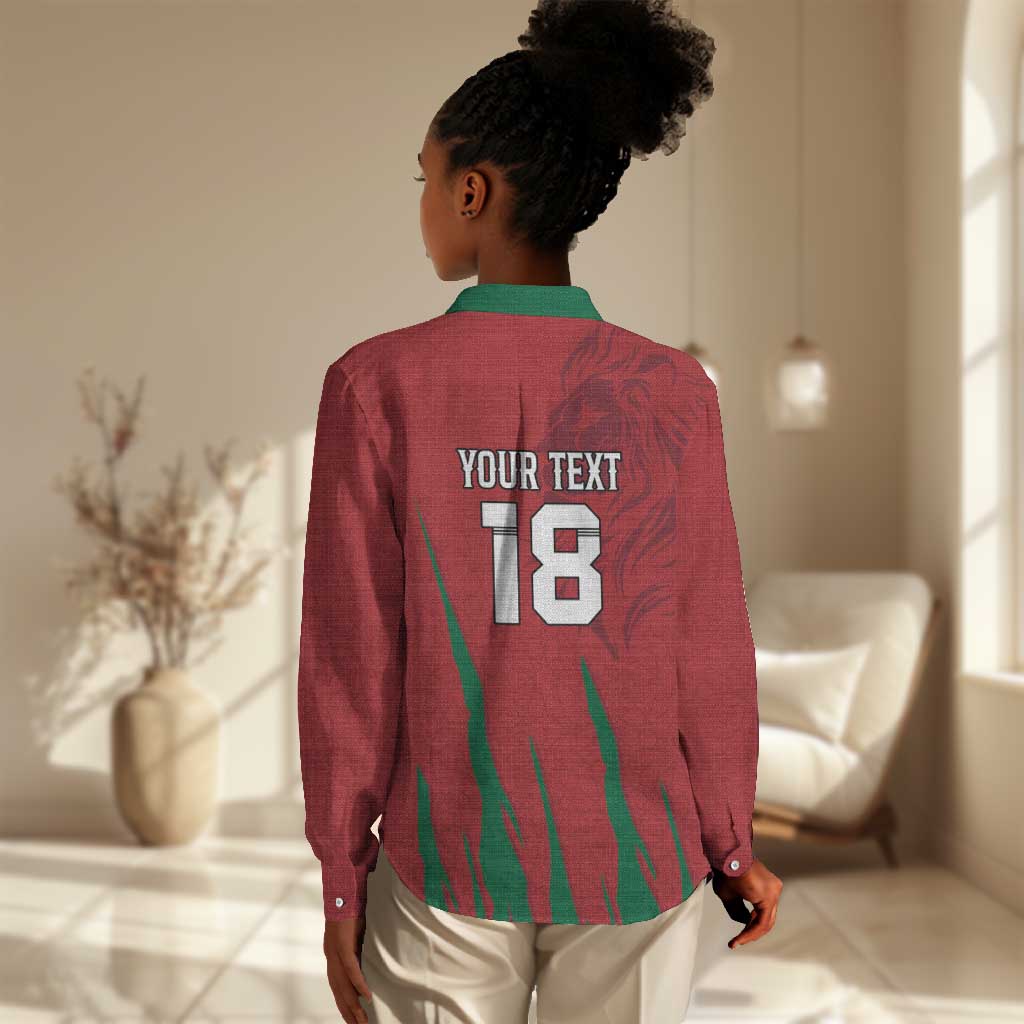Custom Morocco Football Women Casual Shirt Atlas Lions Road To Champion - African Pride