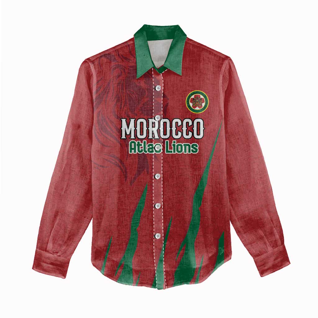 Custom Morocco Football Women Casual Shirt Atlas Lions Road To Champion - African Pride