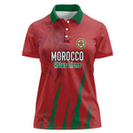 Custom Morocco Football Women Polo Shirt Atlas Lions Road To Champion - African Pride