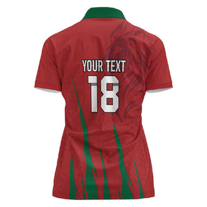 Custom Morocco Football Women Polo Shirt Atlas Lions Road To Champion - African Pride