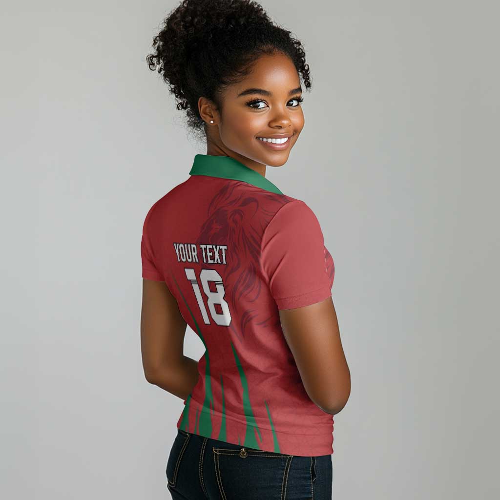 Custom Morocco Football Women Polo Shirt Atlas Lions Road To Champion - African Pride