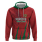 Custom Morocco Football Zip Hoodie Atlas Lions Road To Champion - African Pride