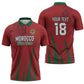 Custom Morocco Football Zipper Polo Shirt Atlas Lions Road To Champion