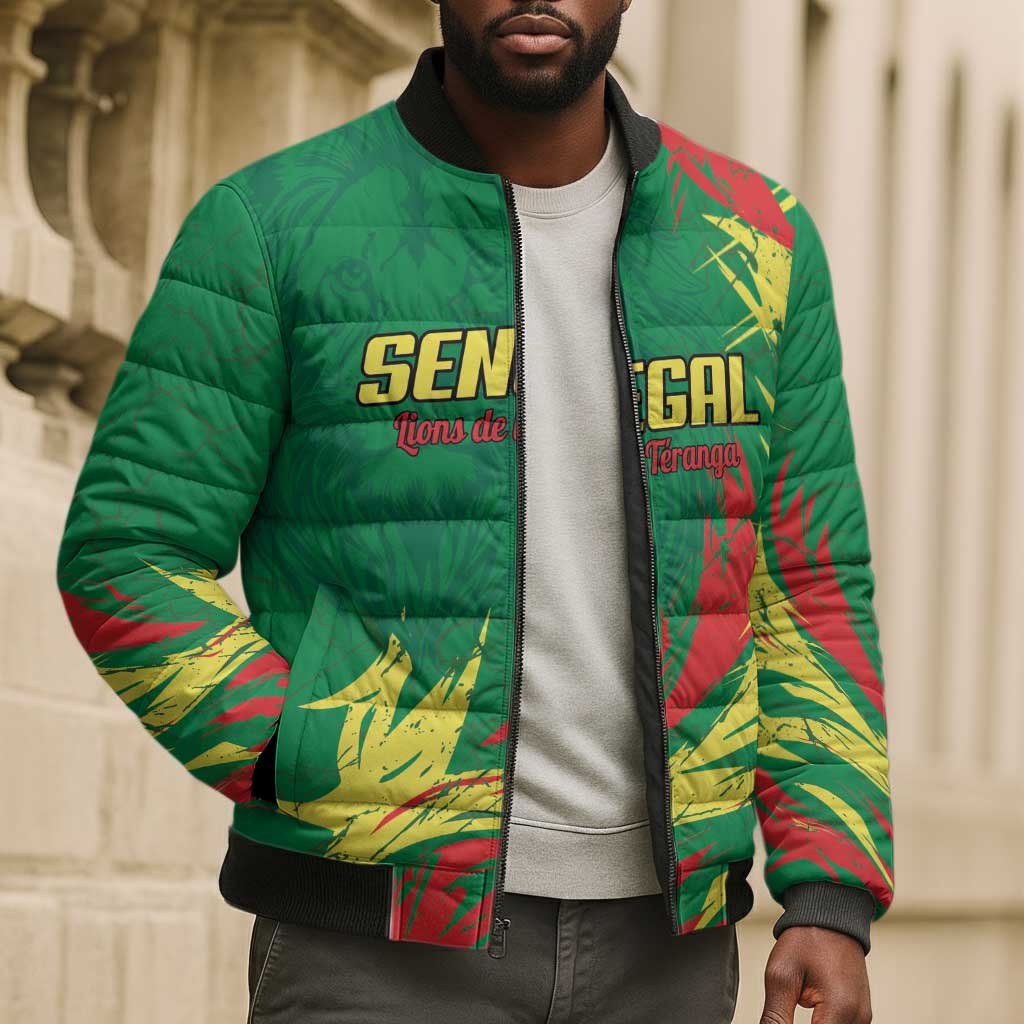 Senegal Football Pride Custom Bomber Puffer Jacket Les Lions de la Teranga