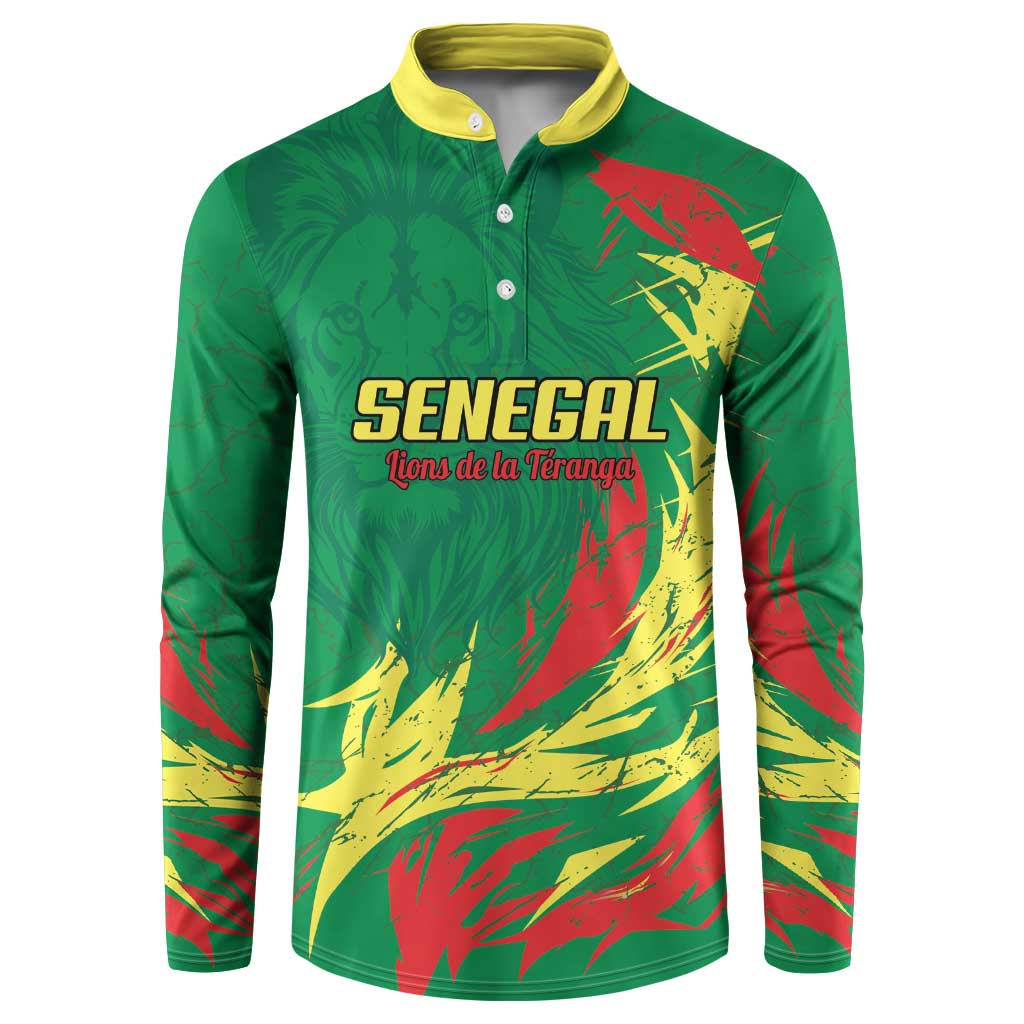 Senegal Football Pride Custom Button Sweatshirt Les Lions de la Teranga