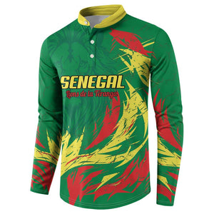 Senegal Football Pride Custom Button Sweatshirt Les Lions de la Teranga
