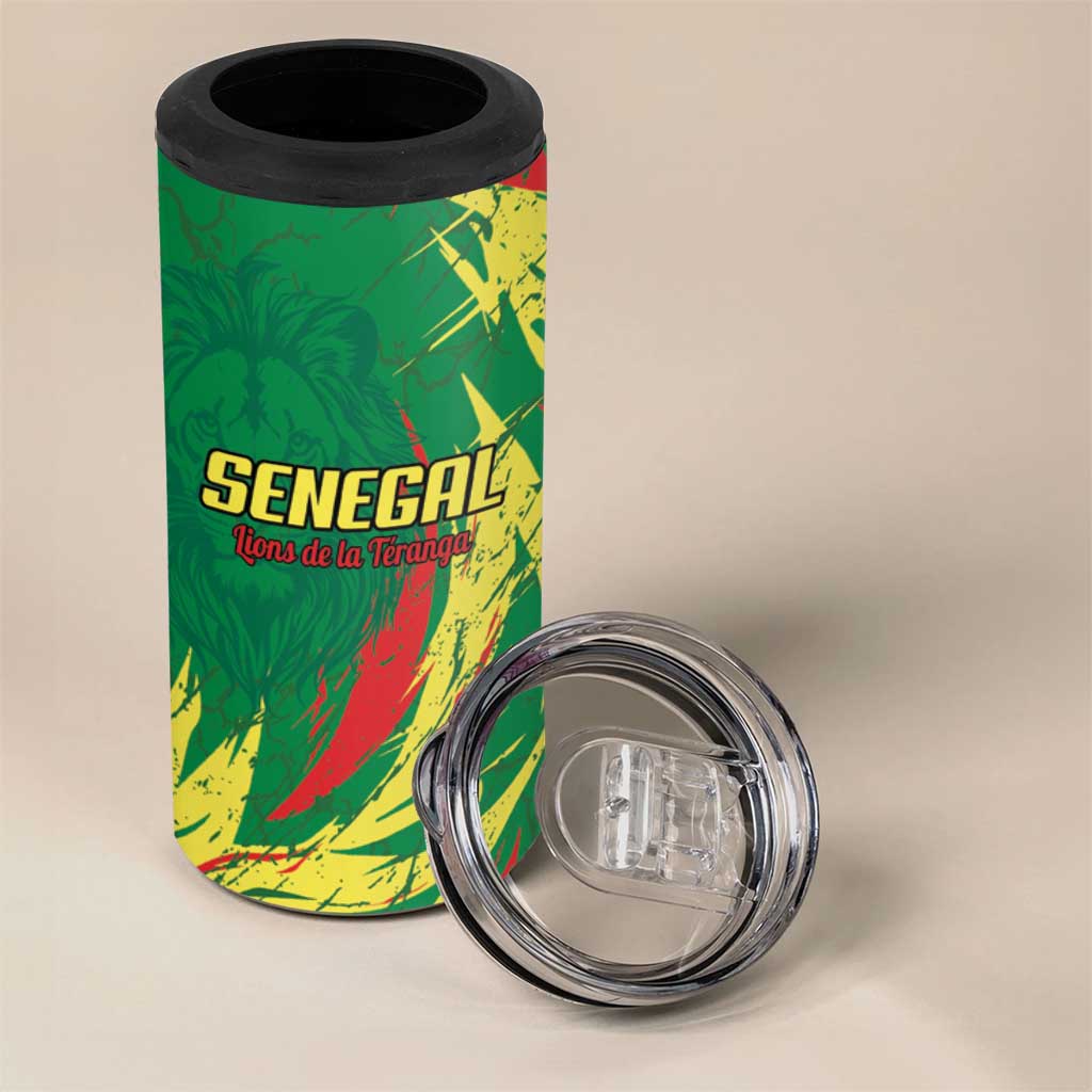 Senegal Football Pride Custom 4 in 1 Can Cooler Tumbler Les Lions de la Teranga