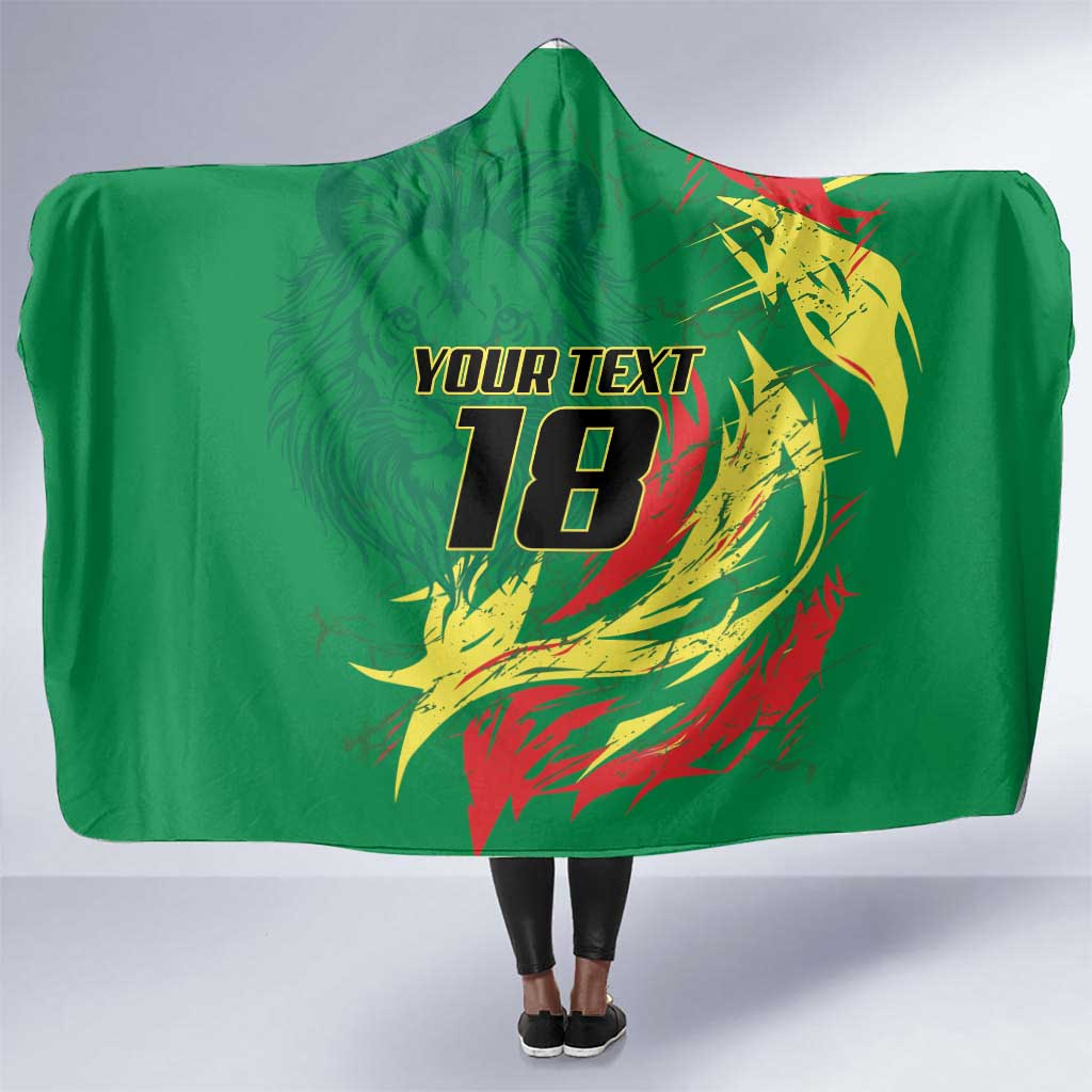 Senegal Football Pride Custom Hooded Blanket Les Lions de la Teranga