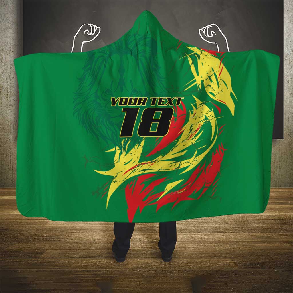 Senegal Football Pride Custom Hooded Blanket Les Lions de la Teranga