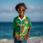 Senegal Football Pride Custom Kid Hawaiian Shirt Les Lions de la Teranga