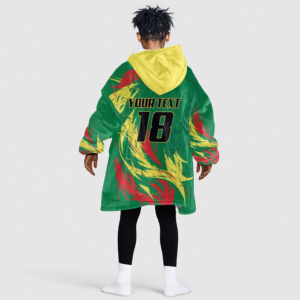 Senegal Football Pride Custom Kid Wearable Blanket Hoodie Les Lions de la Teranga