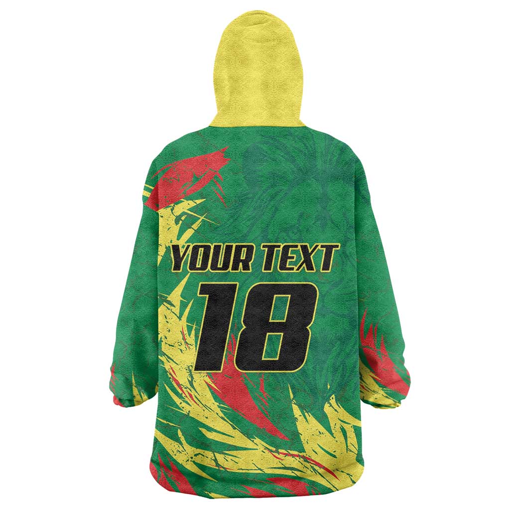 Senegal Football Pride Custom Kid Wearable Blanket Hoodie Les Lions de la Teranga