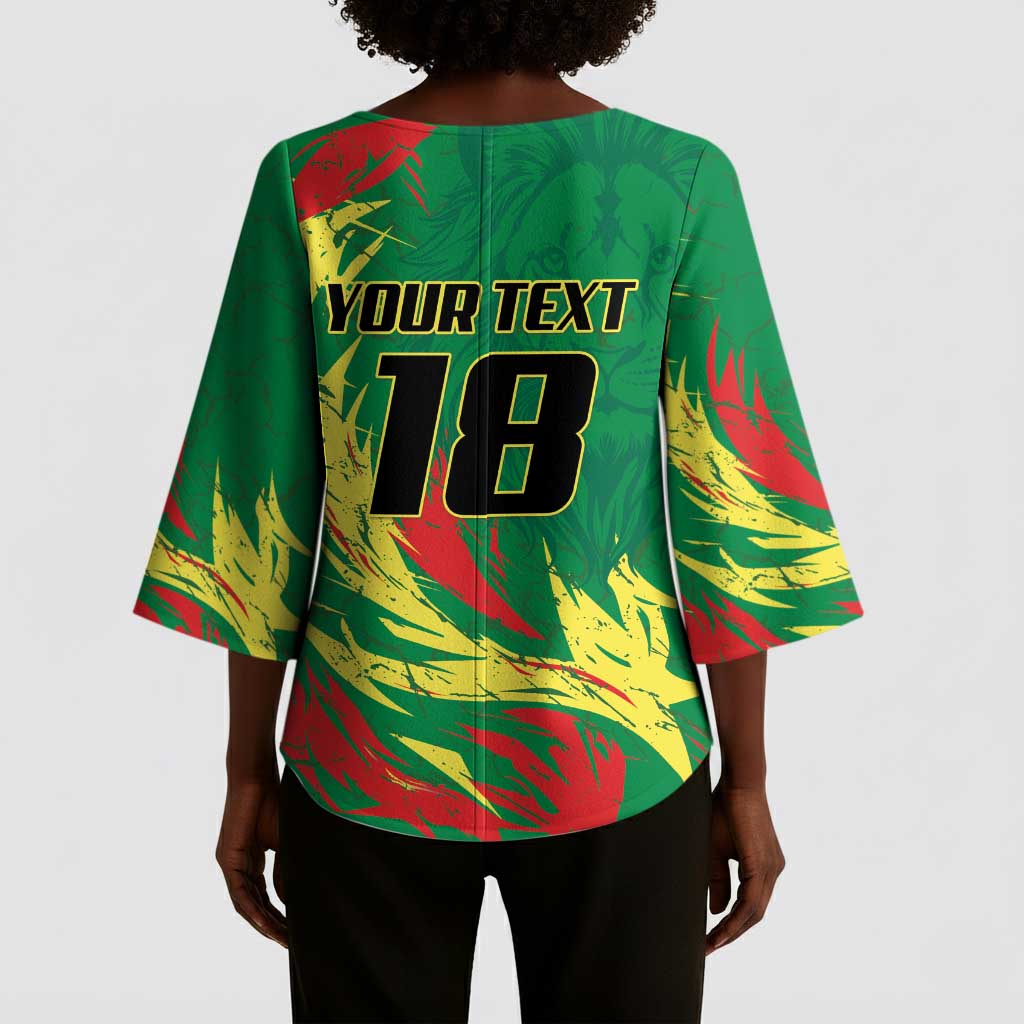 Senegal Football Pride Custom Kimono Sleeve Blouse Les Lions de la Teranga