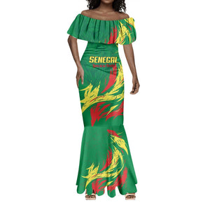 Senegal Football Pride Custom Mermaid Dress Les Lions de la Teranga