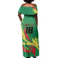 Senegal Football Pride Custom Off Shoulder Maxi Dress Les Lions de la Teranga