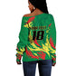 Senegal Football Pride Custom Off Shoulder Sweater Les Lions de la Teranga