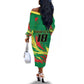 Senegal Football Pride Custom Off The Shoulder Long Sleeve Dress Les Lions de la Teranga