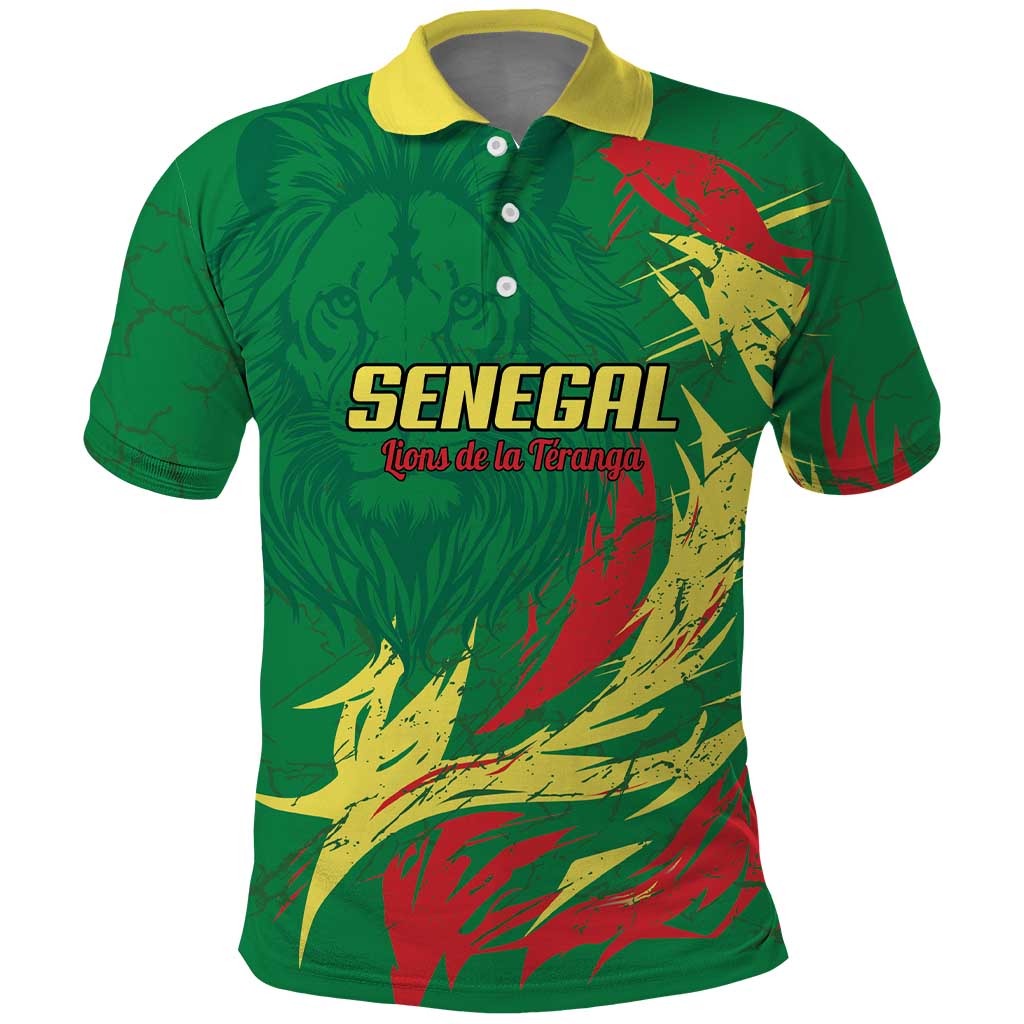 Senegal Football Pride Custom Polo Shirt Les Lions de la Teranga