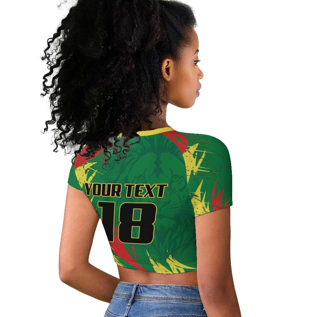 Senegal Football Pride Custom Raglan Cropped T shirt Les Lions de la Teranga