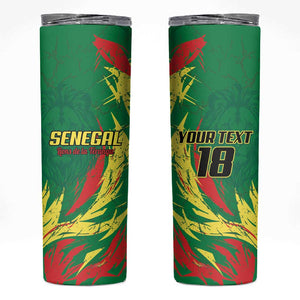 Senegal Football Pride Custom Skinny Tumbler Les Lions de la Teranga