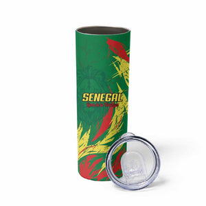 Senegal Football Pride Custom Skinny Tumbler Les Lions de la Teranga