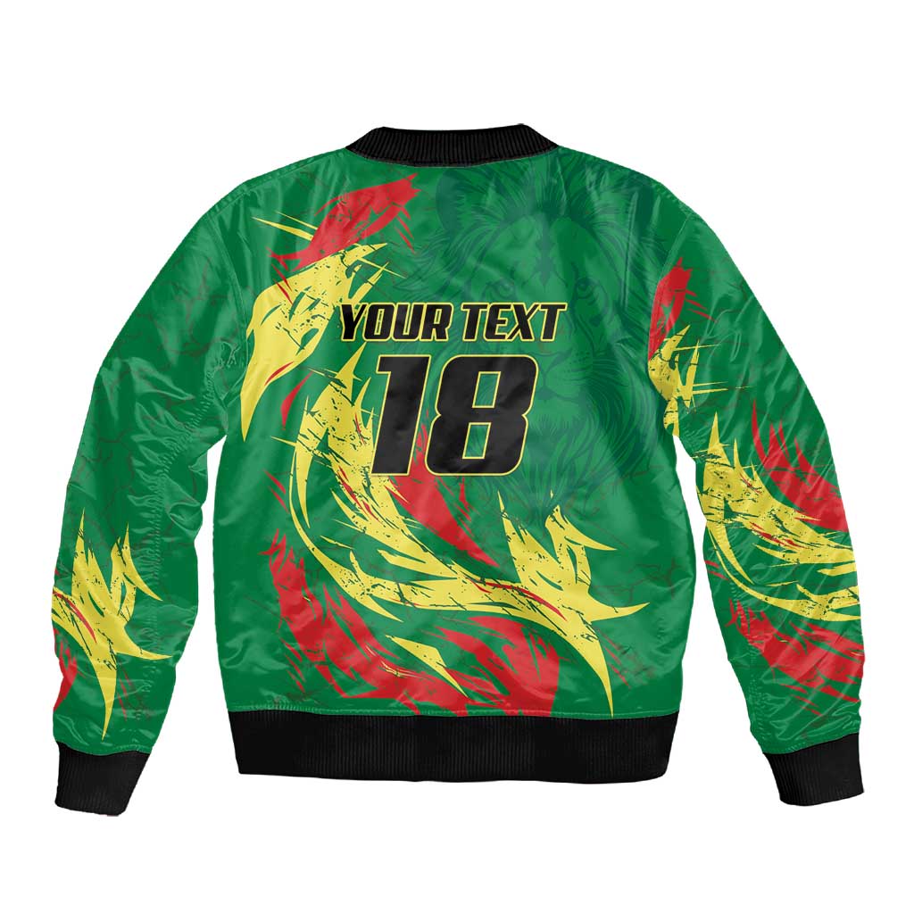 Senegal Football Pride Custom Sleeve Zip Bomber Jacket Les Lions de la Teranga