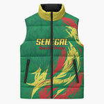 Senegal Football Pride Custom Sleeveless Puffer Jacket Les Lions de la Teranga