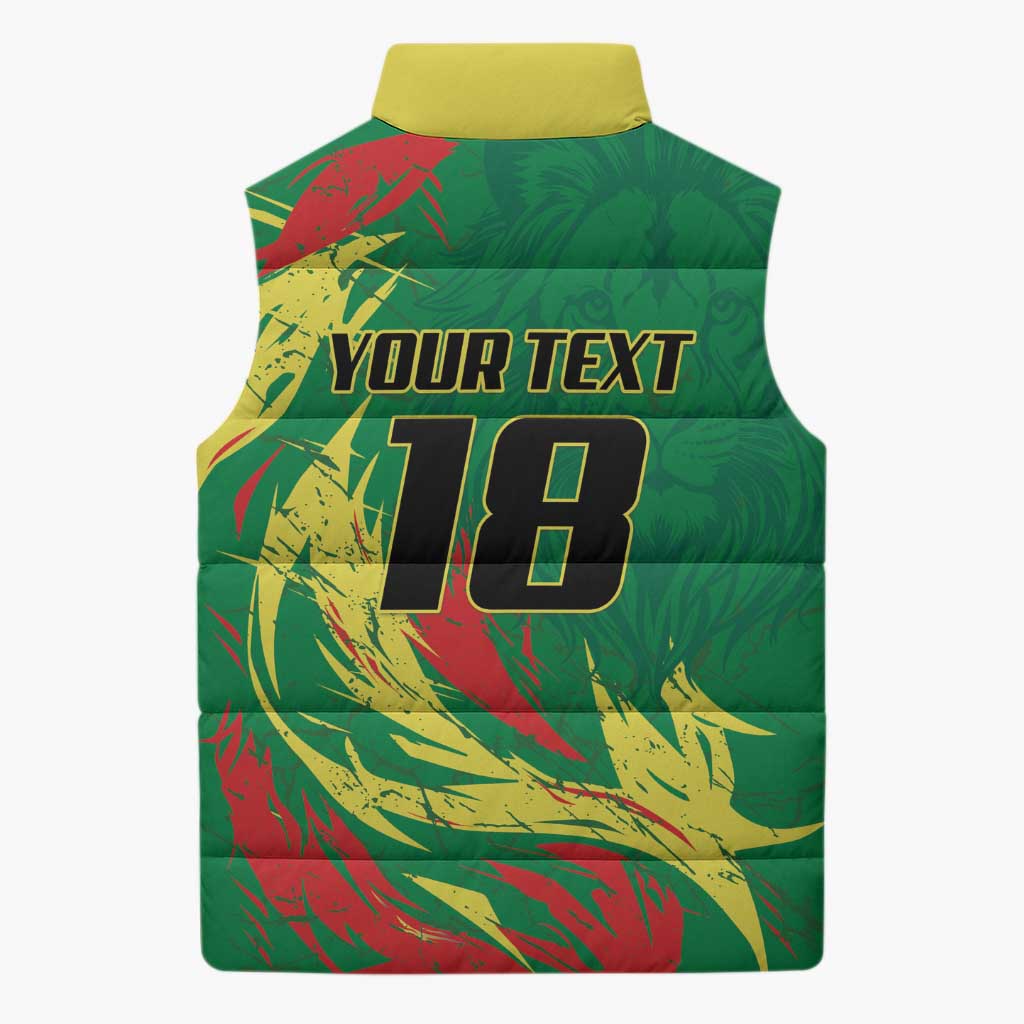 Senegal Football Pride Custom Sleeveless Puffer Jacket Les Lions de la Teranga