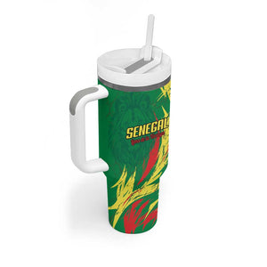 Senegal Football Pride Custom Tumbler With Handle Les Lions de la Teranga