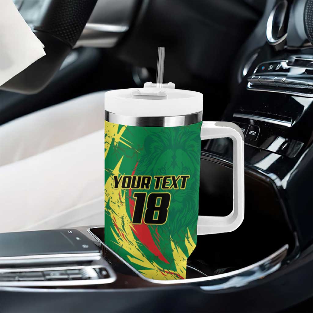 Senegal Football Pride Custom Tumbler With Handle Les Lions de la Teranga