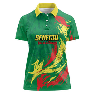 Senegal Football Pride Custom Women Polo Shirt Les Lions de la Teranga