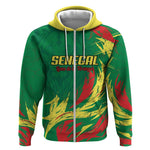Senegal Football Pride Custom Zip Hoodie Les Lions de la Teranga