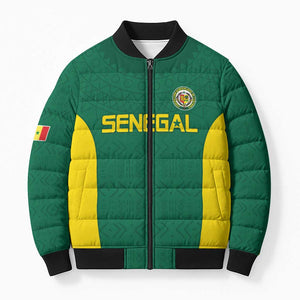 Senegal Football Custom Bomber Puffer Jacket Pride of African Champions