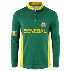 Senegal Football Custom Button Sweatshirt Pride of African Champions