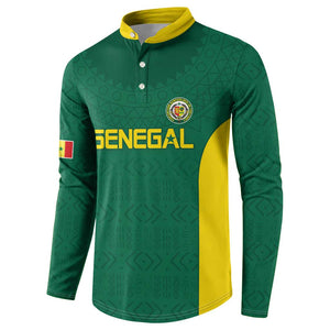 Senegal Football Custom Button Sweatshirt Pride of African Champions
