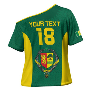 Senegal Football Custom Cross Shoulder Shirt Pride of African Champions