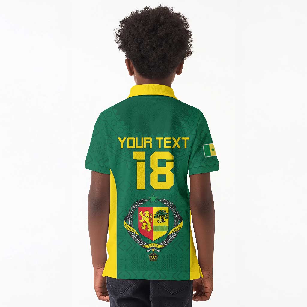 Senegal Football Custom Kid Polo Shirt Pride of African Champions