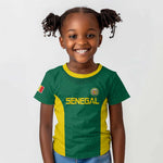 Senegal Football Custom Kid T shirt Pride of African Champions