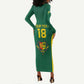 Senegal Football Custom Long Sleeve Bodycon Dress Pride of African Champions