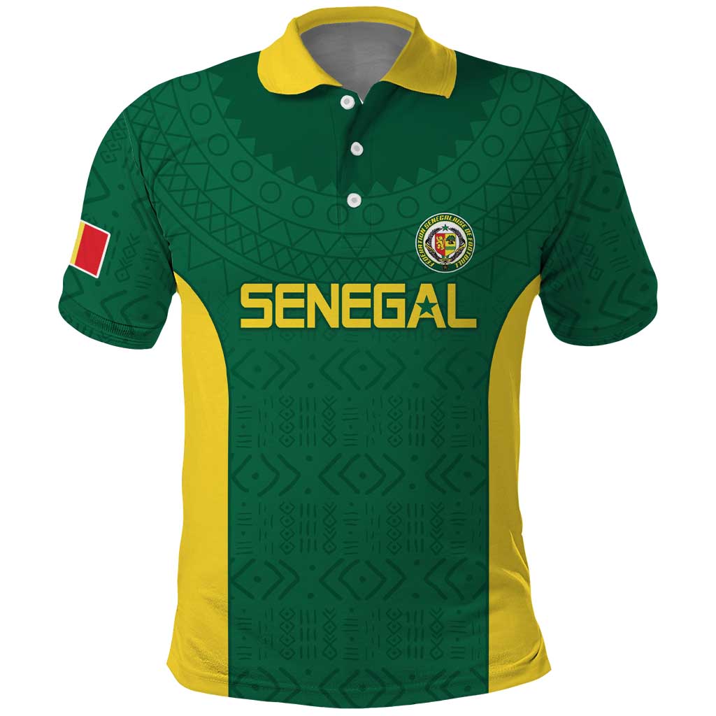 Senegal Football Custom Polo Shirt Pride of African Champions