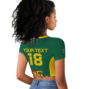 Senegal Football Custom Raglan Cropped T shirt Pride of African Champions